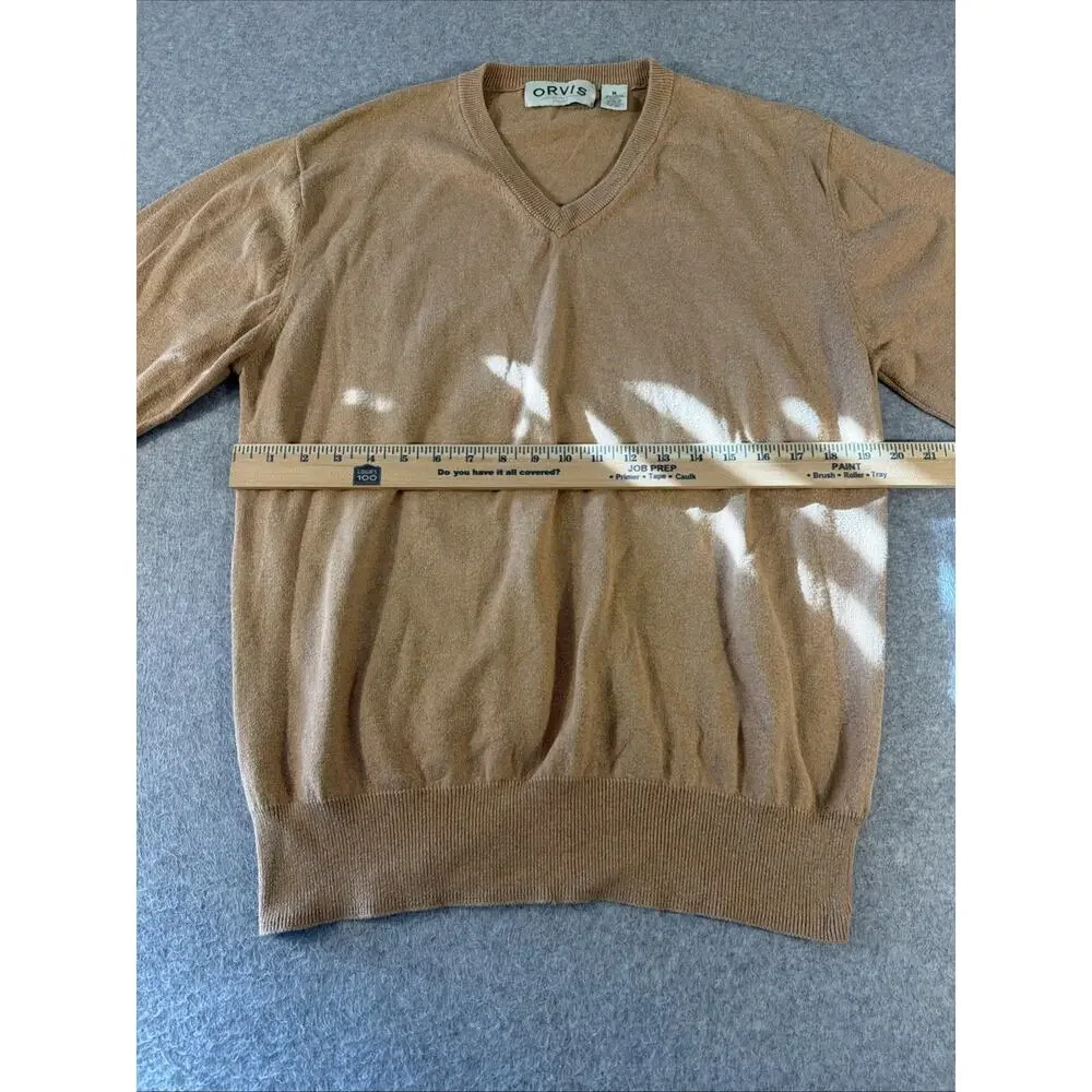 Orvis Camel Colored Sweater, Medium, Cashmere And Cotton